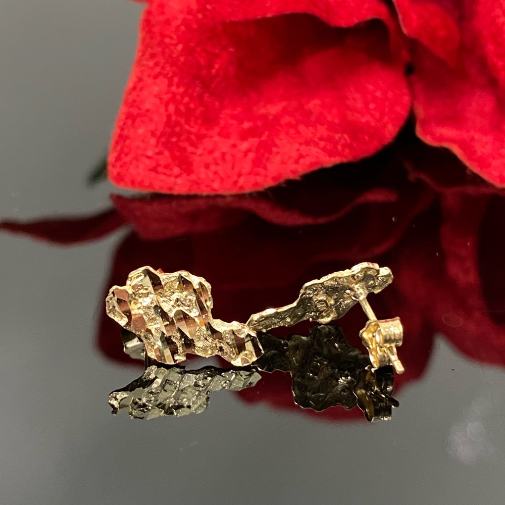 10k Yellow Gold Irregular Shape Shape Earrings - image 4